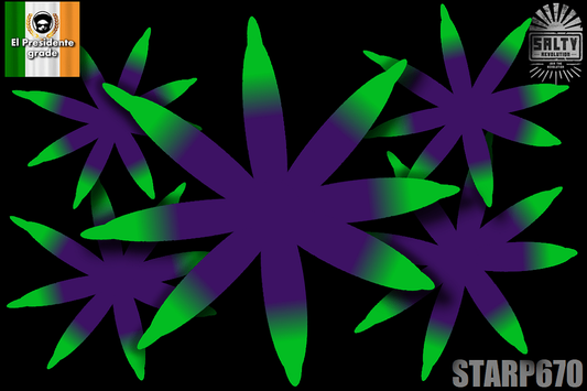 STARP670 - Palm tree Star polyps - Bright green lashes with fade to deep purple - 🌴El Presidente grade🌴.